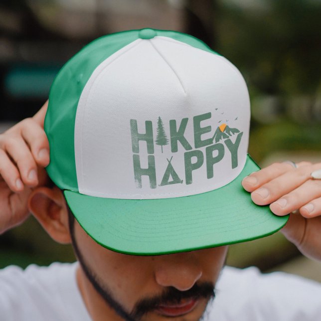 Hike Happy Camper Hiker Hiking Family Personalised Trucker Hat (Hike Happy Camper Hiker Hiking Family Personalized Trucker Hat)