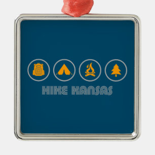 Hike Kansas Metal Tree Decoration