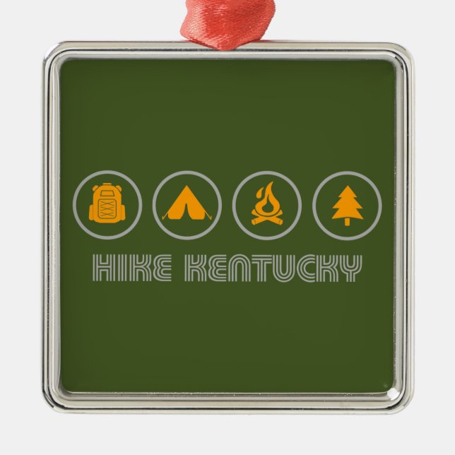 Hike Kentucky Metal Tree Decoration (Front)