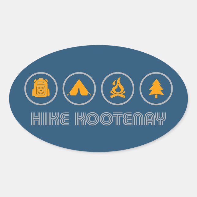 Hike Kootenay National Park Oval Sticker (Front)