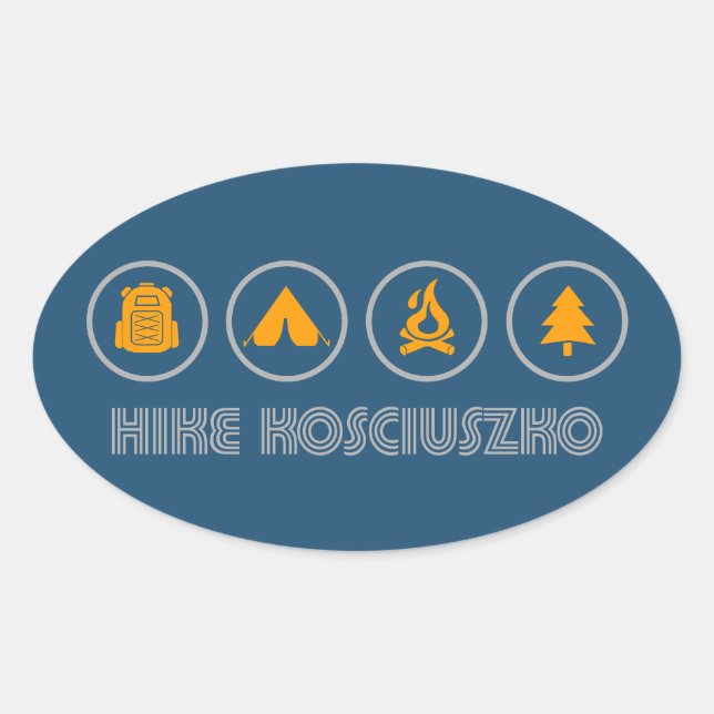 Hike Kosciuszko National Park Oval Sticker (Front)