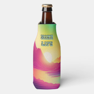 "Hike Life" Colourful Mountain Scene Bottle Cooler
