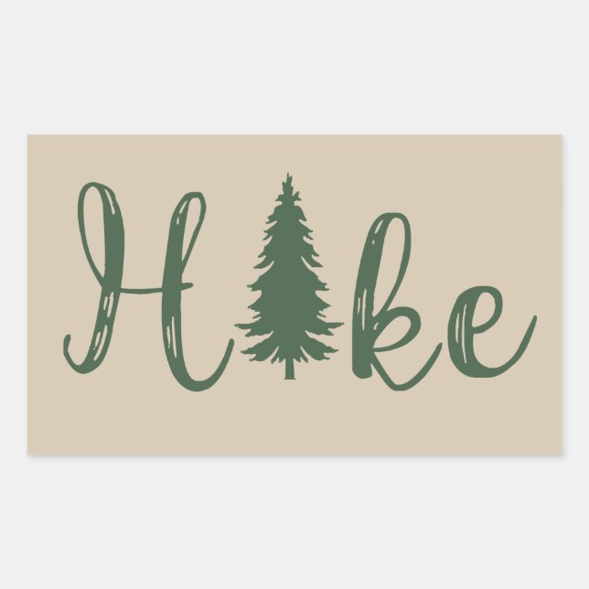 Hike logo pine tree hiking lover rectangular sticker (Front)