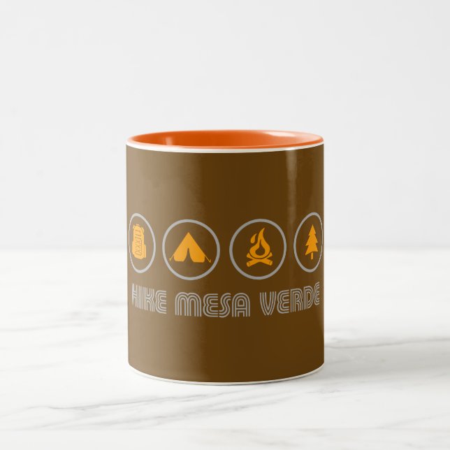 Hike Mesa Verde National Park Two-Tone Coffee Mug (Center)