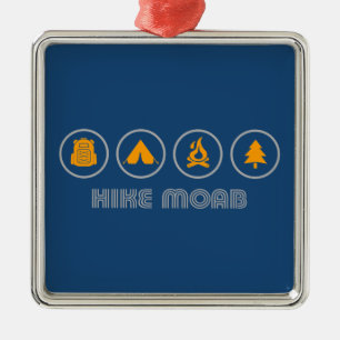 Hike Moab Utah Metal Tree Decoration