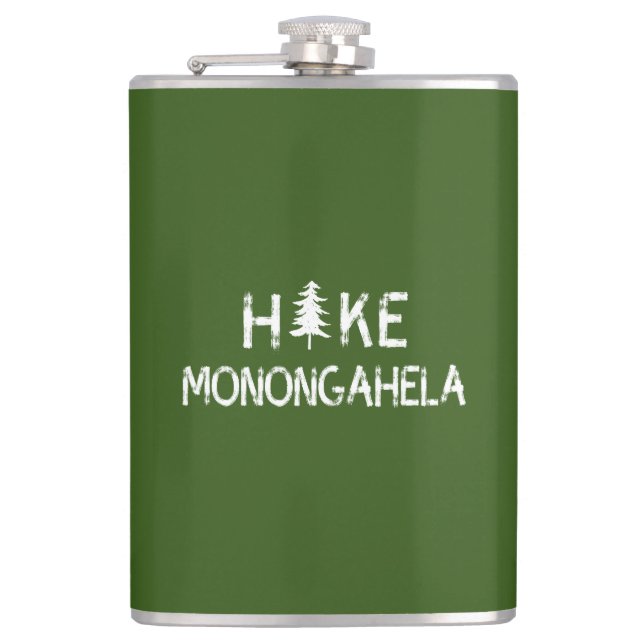 Hike Monongahela West Virginia Tree Hip Flask (Front)