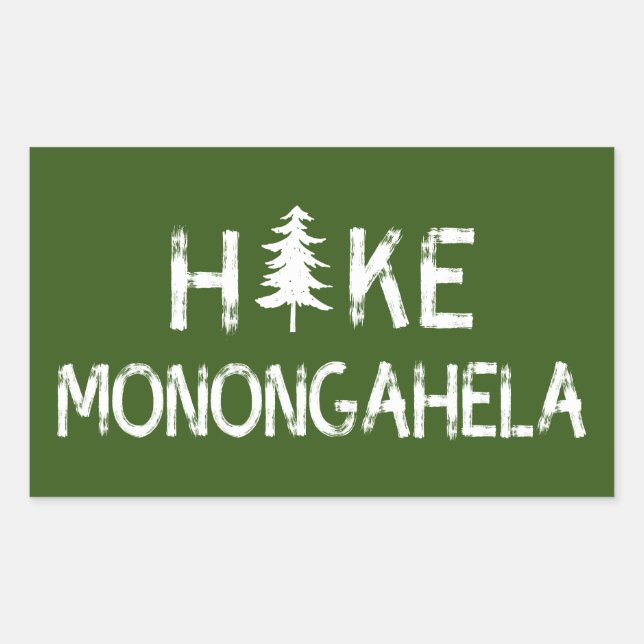 Hike Monongahela West Virginia Tree Rectangular Sticker (Front)