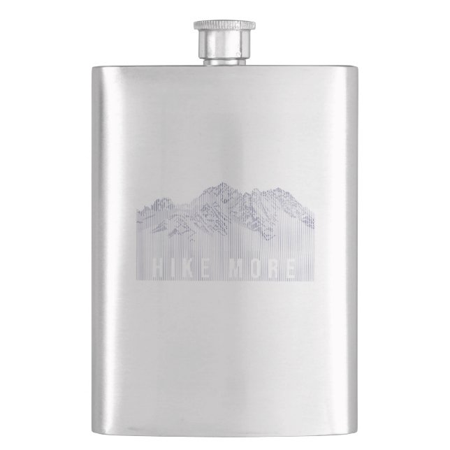 Hike More Mountains Hip Flask (Front)