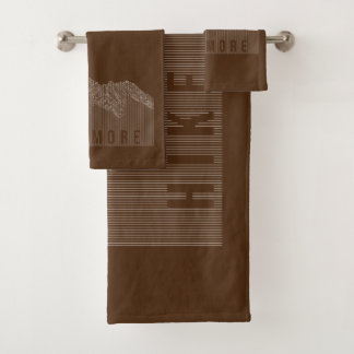 Hike More Mountains White Bath Towel Set