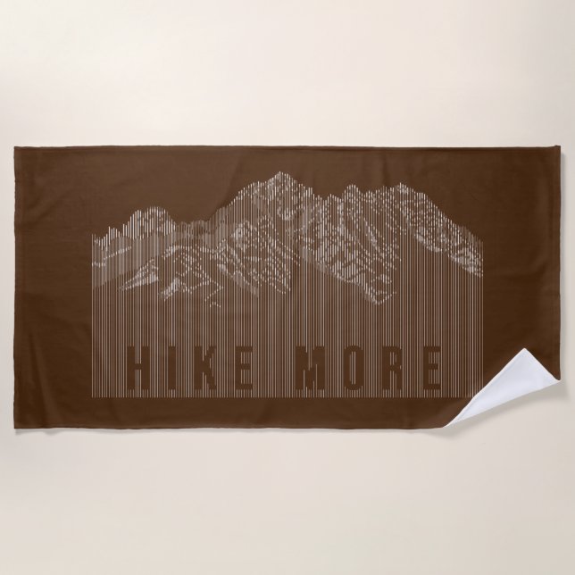 Hike More Mountains White Beach Towel (Front)