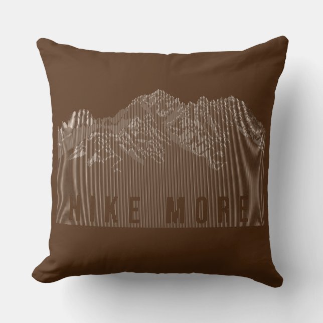 Hike More Mountains White Cushion (Front)