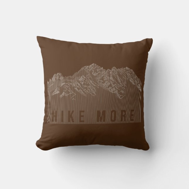 Hike More Mountains White Cushion (Front)