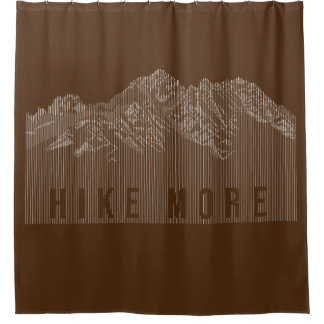 Hike More Mountains White Shower Curtain