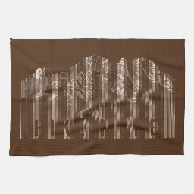 Hike More Mountains White Tea Towel (Horizontal)