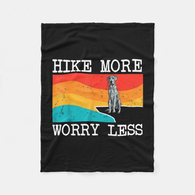 Hike more worry less blue merle dane graphic fleece blanket (Front)