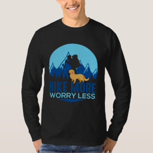 Hike More Worry Less Golden Retriever Hiking Mount T-Shirt
