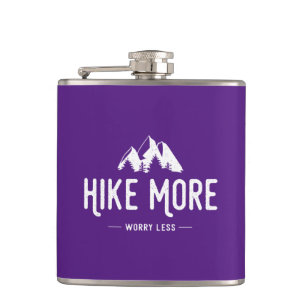 Hike More Worry Less Hip Flask