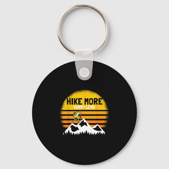 Hike more worry less  key ring (Front)