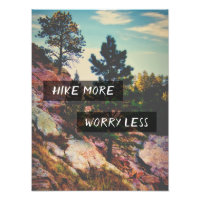 Hike More Worry Less Quote Mountain Photo Art