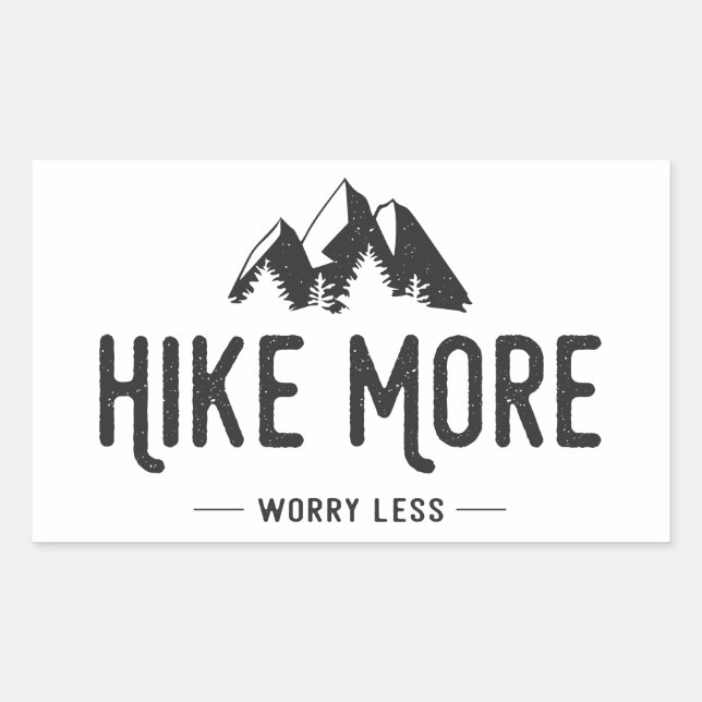 Hike More Worry Less Rectangular Sticker (Front)