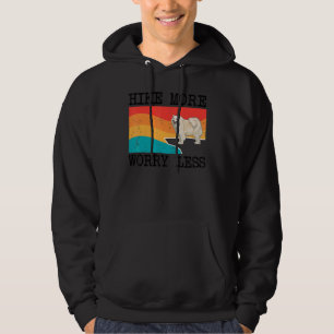 Hike More Worry Less Samoyed Graphic Hiking Hoodie