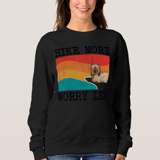 Hike More Worry Less Skye Terrier Graphic Hiking Sweatshirt (Front)