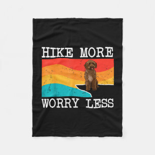 Hike more worry less spanish water dog graphic fleece blanket
