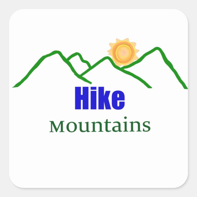 Hike Mountains Silhouette Sticker (Front)