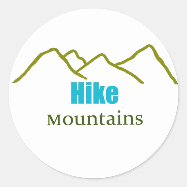 Hike Mountains Simplistic Silhouette Sticker (Front)