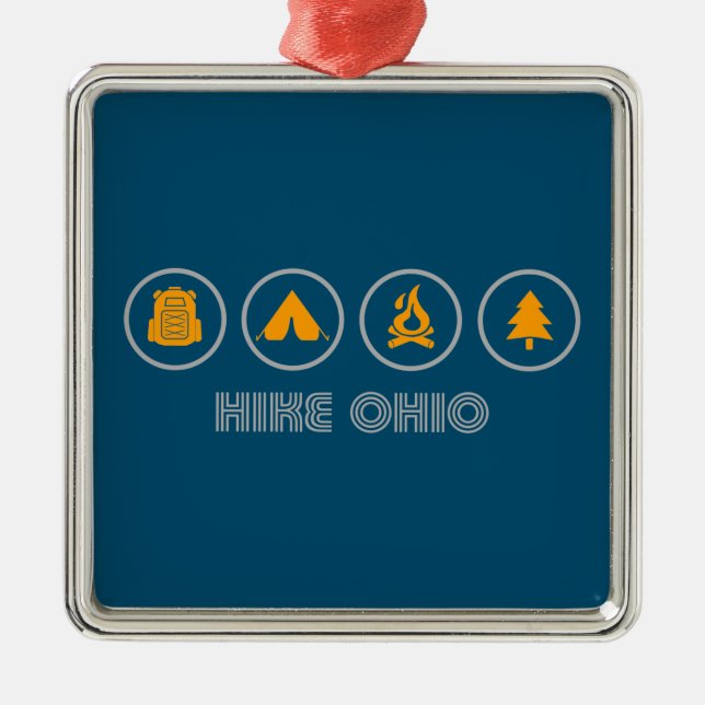 Hike Ohio Metal Tree Decoration (Front)
