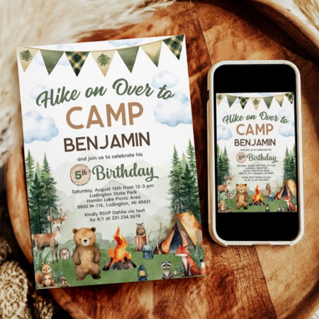 Hike on Over Camping Birthday Invitation (Hike on Over Camping Birthday Invitation
)