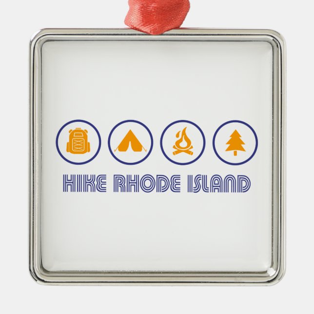 Hike Rhode Island Metal Tree Decoration (Front)