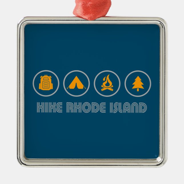 Hike Rhode Island Metal Tree Decoration (Front)