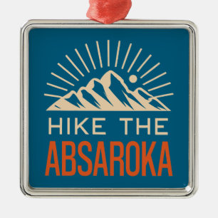 Hike The Absaroka Mountains Sunburst Metal Tree Decoration