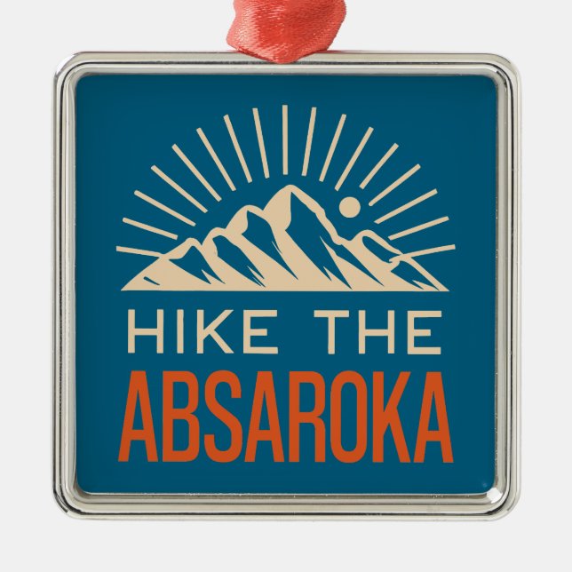 Hike The Absaroka Mountains Sunburst Metal Tree Decoration (Front)