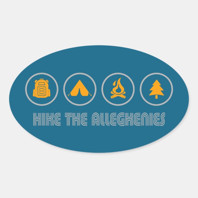 Hike The Allegheny Mountains Oval Sticker (Front)