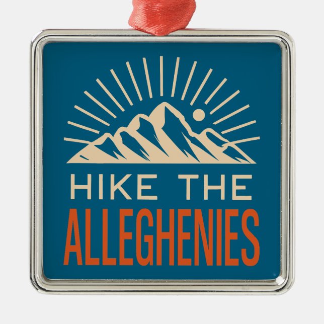 Hike The Allegheny Mountains Sunburst Metal Tree Decoration (Front)