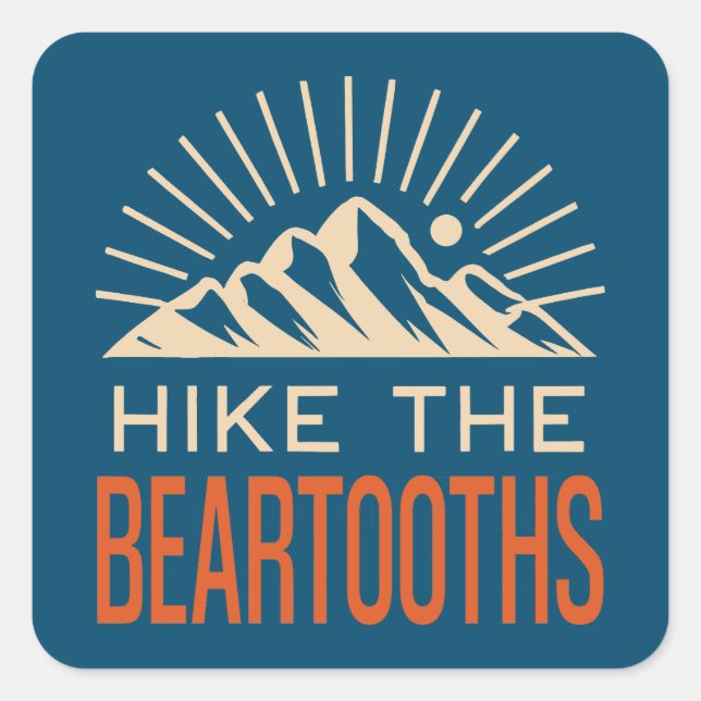 Hike The Beartooths Sunburst Square Sticker (Front)