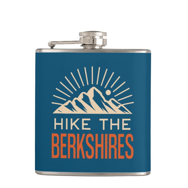 Hike The Berkshires Massachusetts Sunburst Hip Flask (Front)