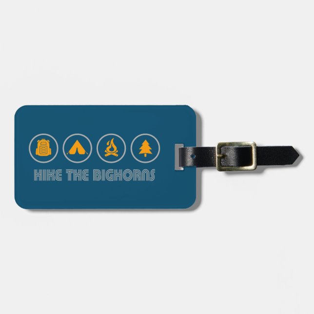 Hike The Bighorns Wyoming Luggage Tag (Front Horizontal)