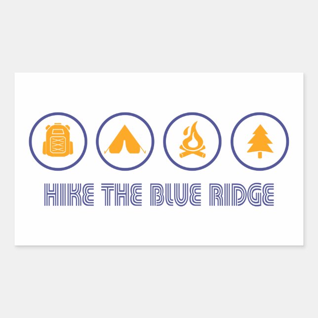 Hike The Blue Ridge Mountains Rectangular Sticker (Front)