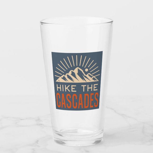Hike The Cascades Sunburst Glass (Front)