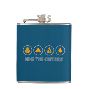 Hike The Catskills New York Hip Flask