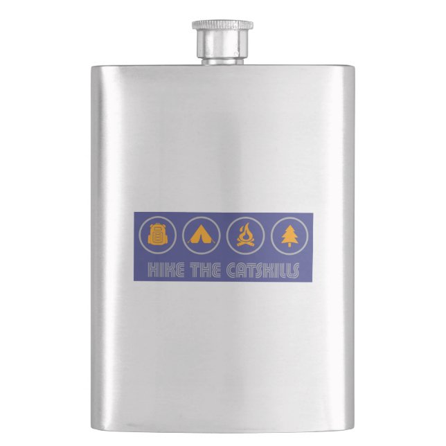 Hike The Catskills New York Hip Flask (Front)