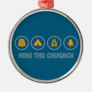 Hike The Chugach Mountains Alaska Metal Tree Decoration