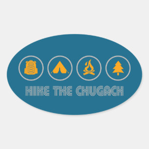 Hike The Chugach Mountains Alaska Oval Sticker