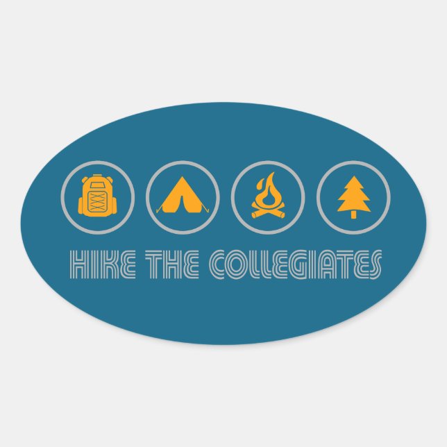 Hike The Collegiate Mountains Colorado Oval Sticker (Front)