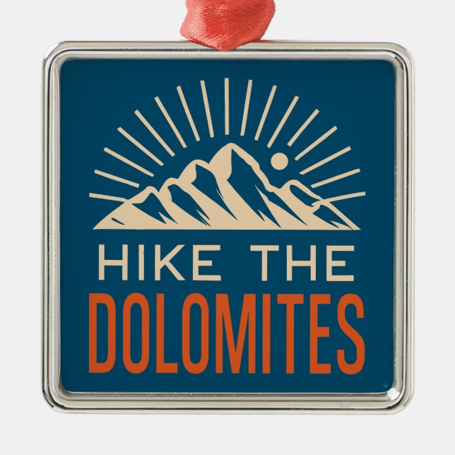 Hike The Dolomites Italy Sunburst Metal Tree Decoration (Front)