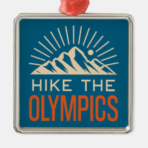 Hike The Olympic Mountains Washington Sunburst Metal Tree Decoration