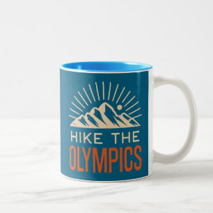 Hike The Olympic Mountains Washington Sunburst Two-Tone Coffee Mug